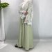 Middle Eastern Fashion Luxury Long Sleeved Cardigan With Lace Trim And Gorgeous Full Skirt (with Headscarf)_ecoleips.com