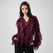 Women's Clothing V-Neck Layered Blouse – Women’s Long-Sleeve Versatile Pullover Top"_ecoleips.com