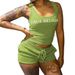 Summer Women's Fashion Knitted Vest And Pants Set European American Style Cross Border New Letter Print Patchwork Two Piece Outfit_ecoleips.com