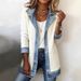 Women's Slim Fit Patchwork Jacket Elegant Fashionable Long Sleeve Style Autumn Outerwear_ecoleips.com