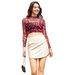 Aria Basics Aria Basics 2022 Size Women's Ladies' Thin PU Elastic Slim-fit Leather Mini Ski, European And American Cross-border Curved Hem_ecoleips.com