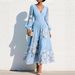 Elegant Floral Print A-Line Maxi Dress With V-Neck | Flowy Chiffon Long Dress For Women In Multiple Colors & Styles_ecoleips.com