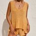 Women's Clothing Summer Fashion Casual Deep V Neck Vest Drawstring Knitted Women's Sweater Suit Two Piece Set_ecoleips.com