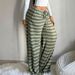 Women's Loose Fit Stripe Pants, Elastic Waist Wide Leg Trousers For Casual Outfits, Comfortable Straight Leg Lounge Pants_ecoleips.com