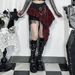 Irregular Plaid Lace Patchwork Midi Skirt XS25091 Dark Black New Summer Style Women's Comfortable Dress_ecoleips.com