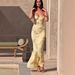 Women's 3D Floral Embroidered Backless Lace Up Halter Maxi Dress – Elegant Heavy Beaded Party Gown_ecoleips.com