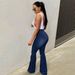 Women's Clothing High Waist Elastic Denim Trousers Flared Horseshoe Pants Solid Color Fashion Spring/Autumn_ecoleips.com