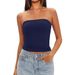2025 Cross-Border Hot-Selling Women's Strapless Tank Top, Off-Shoulder, Versatile For Layering Or Wearing Alone,_ecoleips.com