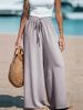 Popular Fashion Women's Wide-leg Pants Polyester Casual Style Comfortable Solid Color Women's Drawstring Loose Pants_ecoleips.com