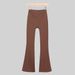 Women's Clothing Groove High Waisted Flared Pants Hip Lifting Sports Fitness Yoga Wear For Women In Stock_ecoleips.com
