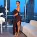 Elegant Solid Color Strapless Bodycon Evening Dress With Slit Ruffle Hem Luxury Formal Party Dress For Women_ecoleips.com