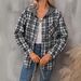 Women's Clothing Casual Hooded Plaid Shirt Jacket With Color Block Design - Stylish & Comfortable Long Sleeve Top For Streetwear & Everyday Wear_ecoleips.com