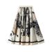 High-end Ink Wash Print Pleated Midi For Women 2025 Spring Summer New High Waist A-line Mid-length Skirt D2125_ecoleips.com