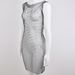 Women Glamorous Party Dress Featuring Sheer Mesh Fabric, Shining Rhinestone Embellishment And Classic Crew Neckline_ecoleips.com