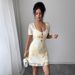 Elegant Mesh Embroidered Resort Dress Square Neck Waist Slimming Women's Clothing for European And American Style Cross Border E-commerce_ecoleips.com