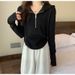 The Design Sense Is Niche Autumn Short Zipper Top Is Thin And Thin, Long-Sleeved Hooded Sweatshirt Is Foreign Women_ecoleips.com