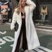 Winter Thick Plus Size Faux Rabbit Fur Coat, Loose Fit, Extended To Ankle, Fur Collar Women's Suits_ecoleips.com