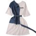 Women's Clothing Sweet Cool Hot Girl Suit Skirt Short Denim Tube Bra Vest Top Two Piece Set High Waist A Line Skirt_ecoleips.com