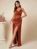Women's Spring And Summer New Satin Camisole Sexy Backless Pleated Bridesmaid Dress_ecoleips.com