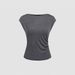 Voya Women's Solid Color Short Sleeved Women's T-shirt Slim Fit Round Neck 2026 Summer Style Temperament Commuting Top_ecoleips.com