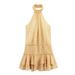 Women's Clothing Fashion Layered Halter Neck Print Dress_ecoleips.com