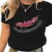 Foreign Trade Clothing, European And American Retro New Eyelash Design Women's Short-sleeve T-shirt_ecoleips.com