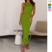 2025 Spring/Summer European And American Cross-Border Women's Clothing: Backless, Water Ripple Pattern, Sleeveless,_ecoleips.com