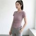 Lulu Yoga Wear Women's Summer Fitness High End Short Sleeved Top Tight Fitting Quick Drying For Outdoor Running Sports_ecoleips.com