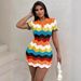 Women's Clothing New Contrast Color Polo Collar Knitted Hip Fashion Sweater Slim Dress_ecoleips.com