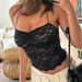 Sexy Lace Bralette Top - Sheer Mesh Backless Camisole With Tie Detail | Floral Pattern, Stretchy & Breathable | Clubwear (Black, S/M/L)_ecoleips.com