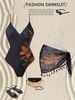 Women's Floral Print One Piece Swimsuit Tassel Wrap Skirt Beachwear Set Stylish Sexy Clothing_ecoleips.com