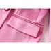 Women's Clothing Spring And Autumn Party Pink Satin Suit Jacket Hip Skirt Wear Fashionable Three Piece Suit_ecoleips.com