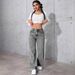 Cross-border Bow-knot Embroidered Jeans For Women, Spring Autumn, Sweet And Spicy Style, High-waisted,_ecoleips.com