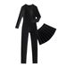 Women's Clothing Solid Color One-piece Diving Suit Long Sleeve With Gauze Skirt One-piece Swimsuit_ecoleips.com