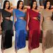 Women's Clothing Fashion Sexy Casual One Shoulder Tassel Long Skirt Dress_ecoleips.com