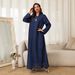 Verve Spring Summer New Tassel Leaf Embroidery Muslim Clothing Long Fashion Elegant Cover-up Dress Robe_ecoleips.com