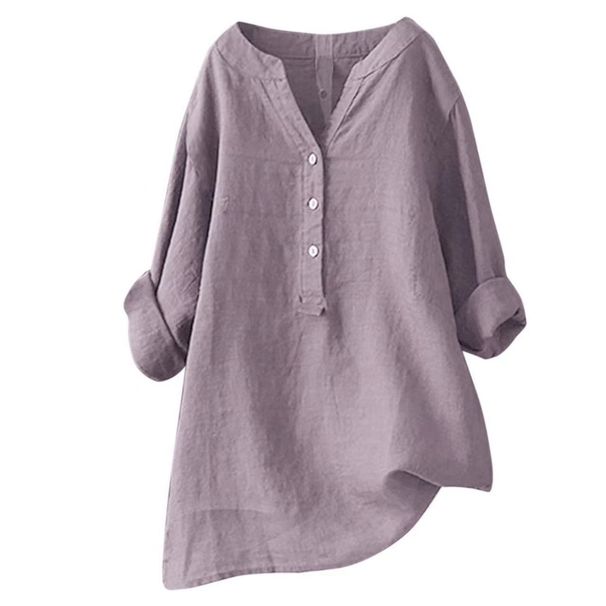 Breathable Linen-Blend Relaxed Fit Shirt With Stand Collar And Long Sleeves Comfortable Relaxed Fit & High Elasticity_ecoleips.com