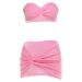 Women's Sexy Strapless Vest Low Waist Irregular Twisted Bodycon Skirt Style Spring New Clothing_ecoleips.com