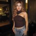 Women's Sleeveless Halter Neck Slim Vest Top Unique Metal Decoration European American Style Spring New Clothing for Ladies_ecoleips.com
