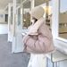 girl Girl Girl 2025 New Lamb Wool Patchwork Down Cotton For Women, Reversible Large Collar Short Coat, Korean Style Puffer Jacket_ecoleips.com