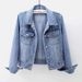 Spring And Autumn Denim Jacket, Women's Short Style, Slim Fit, Simple, Versatile Jacket, Washed Cardigan, Single Breasted Long Sleeved Top, Trendy_ecoleips.com