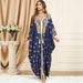 ng2510292 3470 Muslim Women's Clothing, Middle Eastern Cross-border Long-sleeve Patchwork Bat-sleeve Tassel Plus-size Dress, New_ecoleips.com