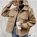 Women's Clothing Solid Color Single Breasted Wool Coat Casual Lapel Loose Top Fashion Spring Autumn Jacket_ecoleips.com