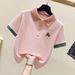 Women's Clothing Women's Fashionable Short Sleeved Shirt Collar Embroidered Bear Ethnic Style Trendy Style Set With Versatile Jeans_ecoleips.com