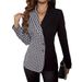 Women Niche Design Contrast Color Button Long Sleeve Suit Jacket Slim Loose Spring New Suit Sets_ecoleips.com