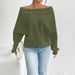 Women's Casual Off Shoulder Top With Drawstring Detail - Stylish & Comfortable Loose Fit Blouse For Everyday Wear_ecoleips.com