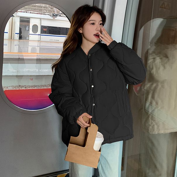 Winter New Thin Cotton-padded Jacket Autumn And Winter Cotton-padded Rhombus Jacket Cold-proof Clothing Cotton-padded Jacket_ecoleips.com
