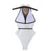 Women's Clothing Swimwear New Solid Color Halter Neck Three Dimensional Flower Swimsuit Female Waist Slimming Beach Bikini_ecoleips.com