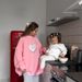 Women's Clothing Pink Heart Print Round Neck Pullover Sweater Women's Trendy Brand Autumn And Winter Plus Velvet Warm Oversize Top_ecoleips.com