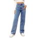 High-Waisted plus Size Women's Jeans Spot Style Long Straight Leg Fashionable And Versatile Denim Pants_ecoleips.com